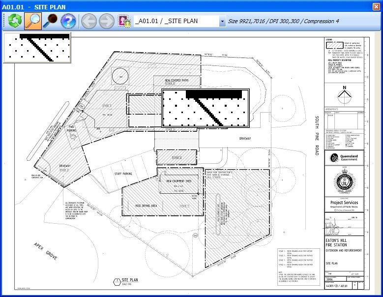 an engineering draweing being annoted using the doument publishing app I wrote
