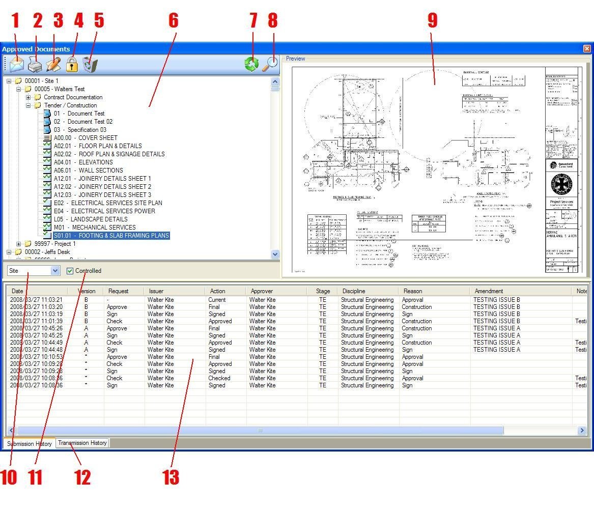 documing publishing app showing document praject and staging