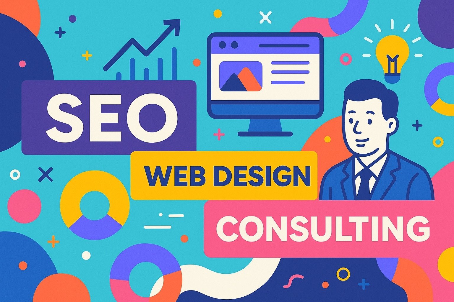 seo services web design content creator cover page