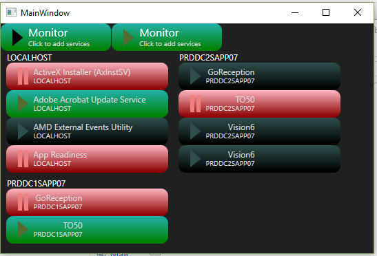 xaml app I wrote to monitor remote server services